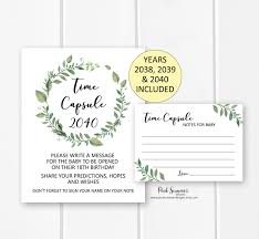 Greenery Time Capsule Sign Printable Gender Neutral Baby Etsy