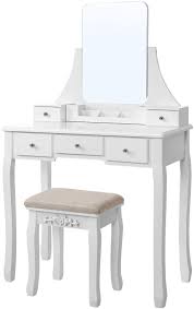 We did not find results for: Amazon Com Vasagle Makeup Vanity Table Set With Large Frameless Mirror Makeup Dressing Table Set For Bedroom Bathroom 5 Drawers And 1 Removable Storage Box Cushioned Stool White Urdt25w