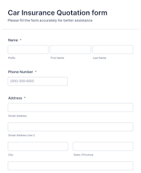 Guide to creating a car rental agreement form, template samples, features, safety and insurance policy. Car Insurance Quotation Form Template Jotform