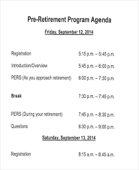 Retirement farewell party program agenda. Free 7 Retirement Program Samples Templates In Pdf