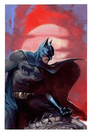Dell Otto Batman Sunset Painting Original Comic Art W B
