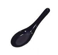Town 1 oz Chinese Soup Spoon, Melamine Black, 5 5/8 in (22801B)