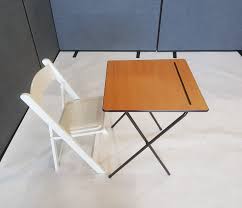 The right table can set the tone for the entire room. Desk And White Wooden Folding Chair Set Be Furniture Hire