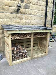Fully Handmade Log Store Made Entirely From Treated Timber With Reclaimed Slate Roof And K Building A Wood Shed Firewood Storage Outdoor Outdoor Firewood Rack