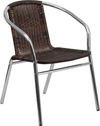 Flash Furniture Aluminum And Rattan Commercial Indoor Outdoor Restaurant Stack Chair Set Of 2 Rattan Dining Chairs Outdoor Chairs Patio Dining Chairs