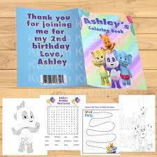 Activity Coloring Book Birthday Party Favor Coloring Activity Book Digital Or Printted And Shipped Pl Book Birthday Parties Birthday Words Coloring Books