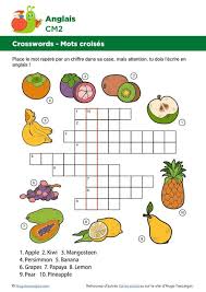 On y trouve une sélection de jeux éducatifs, des coloriages, labyrinthes, relier les points à imprimer et des jeux gratuits en ligne. Mots Croises En Anglais Sur Le Theme Des Fruits