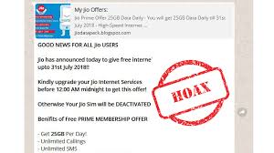 Whatsapp prime is a modified version of official whatsapp that is developed by cooldroid. Do Not Fall For The Whatsapp Message About Jio Prime Offer It S A Hoax