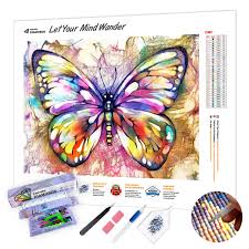 Watercolor Rainbow Butterfly Rainbow Butterfly Painting Kits Diamond Painting