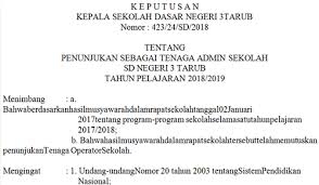 Contoh sk operator dapodik sd 2020. Contoh Sk Operator Sekolah 2019 Masnurul