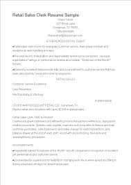 retail sales clerk resume sample
