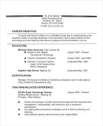 career objective for teacher resume