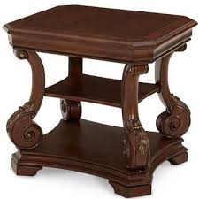 Carved Wood Light Espresso Finish Bottom Shelves Square Top End Table Stolik Dlya Kofe Samodelnye Stoly Nozhki Stolov