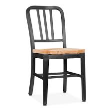 45lbs *weight capacity of each chair: Matte Black Metal Navy Chair 1006 With Wood Seat Restaurant Chairs