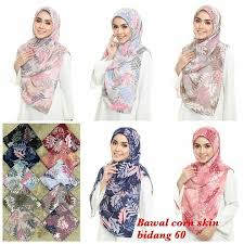 Bawal corn skin hijab md1284. Sihat Itu Nikmat Borong Bawal Cornskin Printed Bidang 60