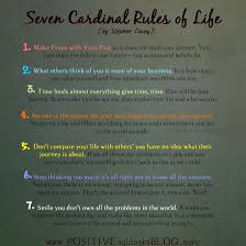 The Seven Cardinal Rules Of Life Life Uplifting Thoughts Positivity