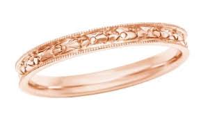 The entire ring is buffed to a high shine, making this wedding ring a great choice for the man who. Edwardian Heirloom Engraved Floral Womens Wedding Band In 14k Rose Gol Antique Jewelry Mall