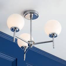 How to remove dome globe for light replacement on hampton bay ceiling fan windward ii. Preston 3 Light Globe Semi Flush Modern Bathroom Ceiling Light Chrome Litecraft Ebay
