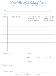7 Day Food Diary Template Brillant Me