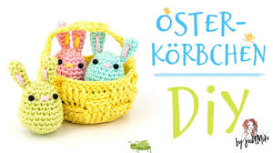 Osterkorbchen Mit Haschen Hakeln Do It Yourself Amigurumi In 2020 Hase Hakeln Haschen Videos Hakeln