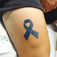 Cancer ribbon and heart tattoo combo dedicated to my mom. Colon Cancer Awareness Tattoos Elegant Arts Tattoo