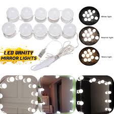 While an overhead light might use a standard a19 each light bulb emits 550 lumens, using 40 watts of energy. Buy 10pcs Hollywood Style Led Bulbs Vanity Makeup Dressing Table Dimmable Mirror Lights Kit Usb At Affordable Prices Free Shipping Real Reviews With Photos Joom