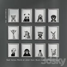 Maybe you would like to learn more about one of these? 3d Models Frame Baby Animal Prints By Jenny Kun Black White Baby Animals Size 320x250mm