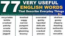 77 Very Useful ENGLISH WORDS That Describe Everyday Things ...