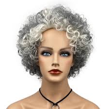 Amazon.com : Wiginway Women's Wigs Mid Length Natural Curly Wig Silver Gray  Synthetic Hair : Beauty & Personal Care
