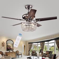 While it may seem like you can have either a nice chandelier or a ceiling fan in your home, today's modern lighting choices can successfully combine them. Angel 3 Light Crystal Chandelier 5 Blade 43 Inch Brown Ceiling Fan Optional Remote Walmart Com Walmart Com