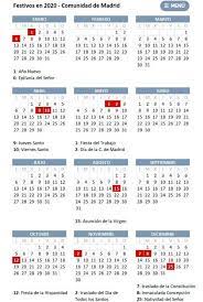 Jueves santo, lunes de pascua, fiesta del corpus christi. Calendario Laboral De La Comunidad De Madrid En 2020