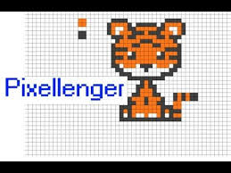 2 Pixel Art Tiger How To Draw Youtube Pixel Art Graph Paper Art Cross Stitch Patterns