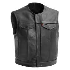 First Manufacturing Lowside Mens Leather Vest Black
