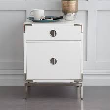 Malone Campaign Nightstand White Lacquer