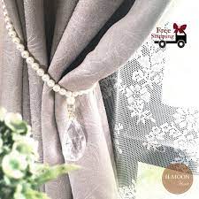 Crystal And Pearls Curtain Tie Backs Decorative Tiebacks Etsy In 2021 Crystal Curtains Curtain Tie Backs Pink And Gold Curtains
