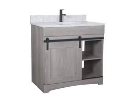 Buy the best bathroom vanities. Dakota 36 W X 21 5 8 D Sliding Barn Door Bathroom Vanity Cabinet At Menards