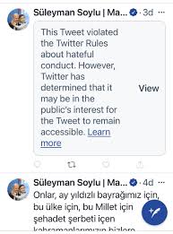Türkiye cumhuriyeti i̇çişleri bakanı | instagram: Yaman Akdeniz On Twitter Twitter Decided That Turkish Interior Minister Suleyman Soylu S Tweet Violated The Twitter Rules About Hateful Conduct This Is The First Time Twitter Deployed Its Policy On A Turkish
