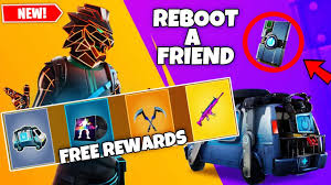 The fortnite reboot a friend program lets people win new pickaxes and skins for bringing friends back to the game. Fortnite Reboot A Friend Event Free Rewards Youtube