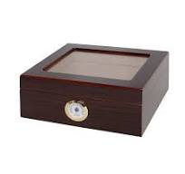 Desktop Humidor, Capri, Tempered Glasstop, Cedar Divider ...
