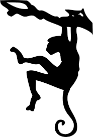 Monkey Silhouette Black White Line Art Tattoo Tatoo Svg Sombras De Animales Tatuajes De Monos Siluetas Animales