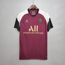 It is predominantly white with a large horizontal navy stripe which sit between two thin ones. Camisa Camiseta Do Psg Nova 2021 Bordo Com Mega Promocao Envio Rapido Shopee Brasil