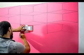 بأبسط الادوات اصنع بنفسك ديكور حائط ثري دي Optical Illusion Wall Design Youtube Diy Wall Painting 3d Wall Painting Wall Painting