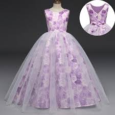Beautiful sparkly purple princess dress, perfect for any little princess! Purple Girls Long Flower Wedding Party Ball Gown Prom Princess Dresses Teenage First Communion Dress Kopa Till Laga Priser I Joom Webbutiken