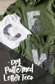 Diy always bring to you the ideas that are one their kind this time we are sharing with you a secret with these 8 iron on transfer ideas, turn out your vegetable tote into a professional item with a. Diy Patterned Letter T Shirts With Cricut Lemon Thistle