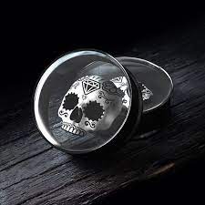 3d Sugar Skull Plugs Ear Gauges Plugs Tapers And Plugs Plugs Earrings