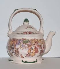 Cracker barrel collectible old country store christmas village #11785 2005 cboc: Amazon Com Christmas Snow Scene Cracker Barrel Teapot Home Kitchen