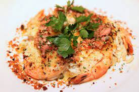 Eddie V S Prime Seafood Chicago Foodie Girl Jumbo Gulf Shrimp Served Over Jumbo Lump Crab And Toppe Chicago Eats Italian Appetizers Party Italian Appetizers