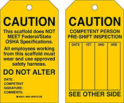 May 18, 2019 · safeopedia explains safety audit. Brady 86502 7 Height X 4 Width Reusable Dura Tag B 837 Black On Yellow Scaffolding Tags 10 Tags Industrial Lockout Tagout Tags Amazon Com Industrial Scientific