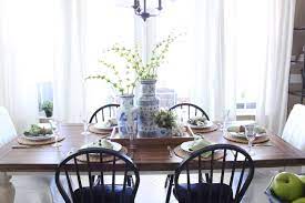 A Blue And Green Cottage Table Starfish Cottage Cottage Table White Dining Room Sets Dining Table Centerpiece