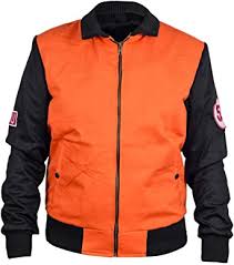 Dragon ball z bomber & varsity jackets. Amazon Com Tjf Mens Dragon Ball Z Goku 59 Jacket Cosplay Orange Cotton Jacket Clothing